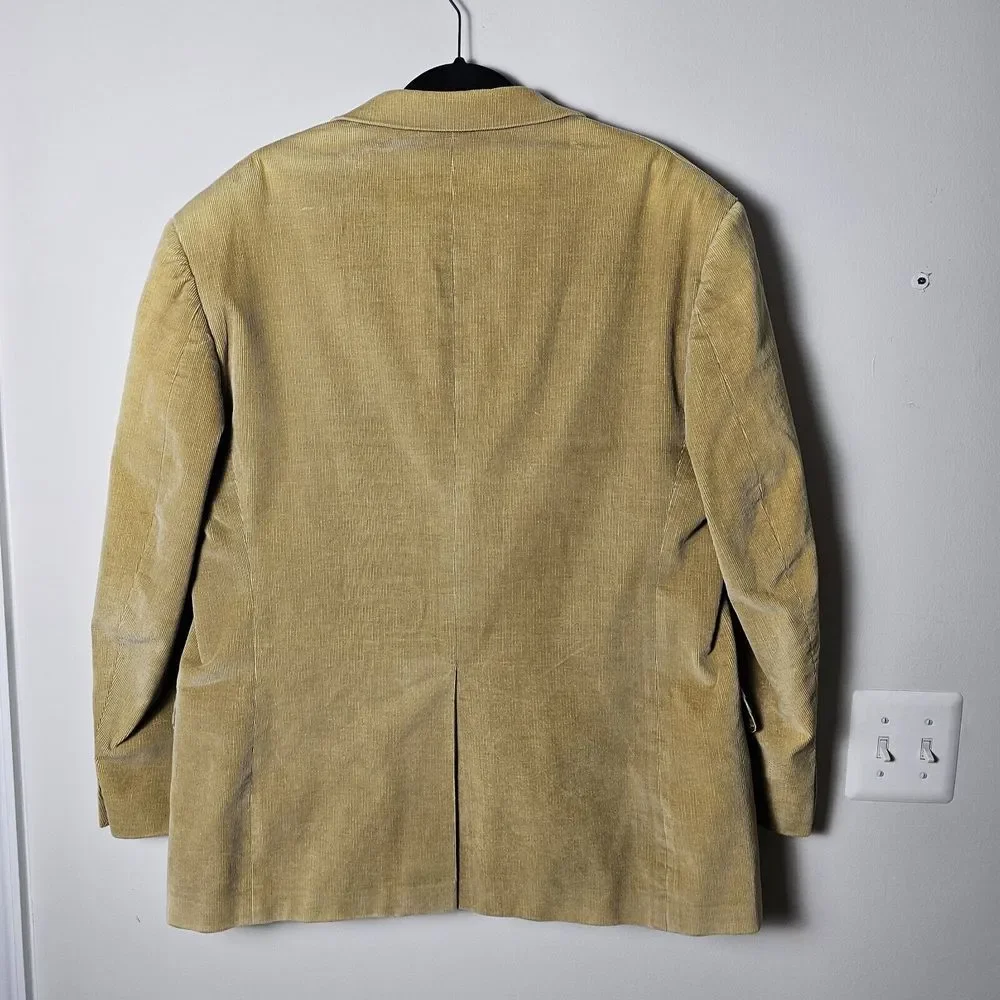 Evan Picone Men's Corduroy‎ Blazer Sport Coat Tan 46R Classic Old Money Country